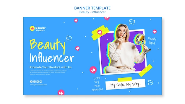 Kostenlose PSD beauty influencer banner vorlage