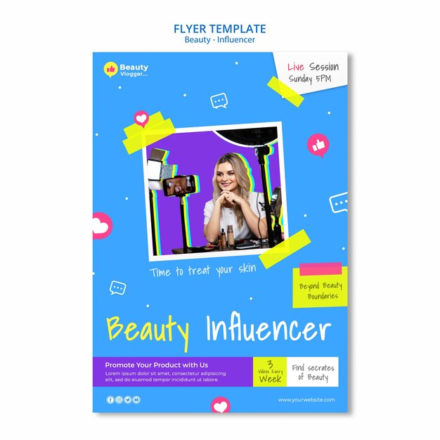 Beauty Influencer Flyer Vorlage