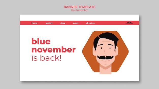 Kostenlose PSD blaue november-landingpage-vorlage