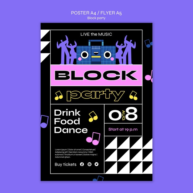 Blockparty-Vorlagendesign