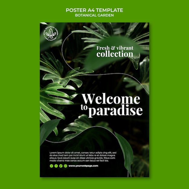 Kostenlose PSD botanischer garten template-design