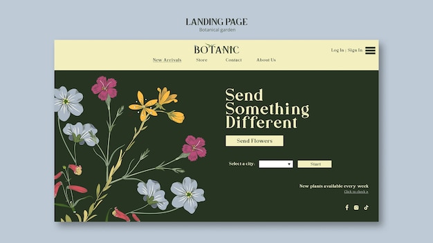 Kostenlose PSD botanischer garten template-design