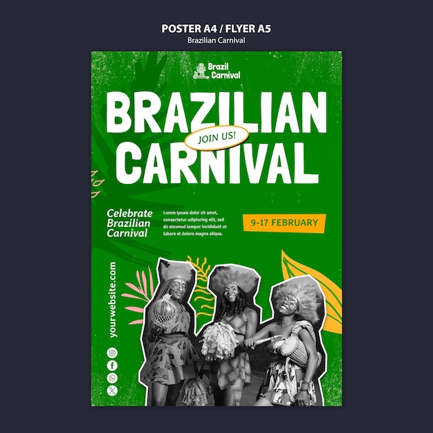 Kostenlose PSD brasilianische karneval-vorlage