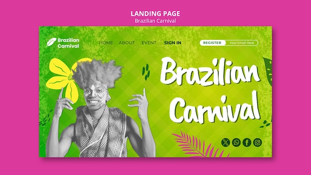 Kostenlose PSD brasilianisches karneval-vorlage-design