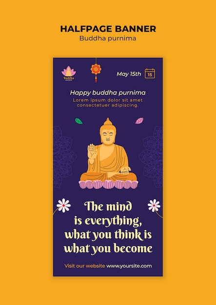 Kostenlose PSD buddha purnima vorlage-design