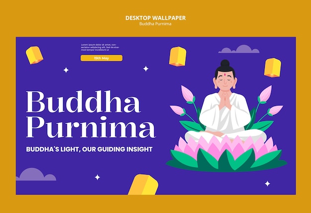 Kostenlose PSD buddha purnima vorlage-design