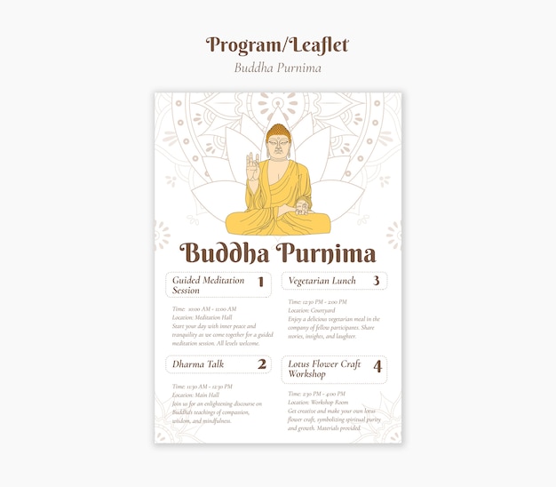 Kostenlose PSD buddha purnima vorlage-design