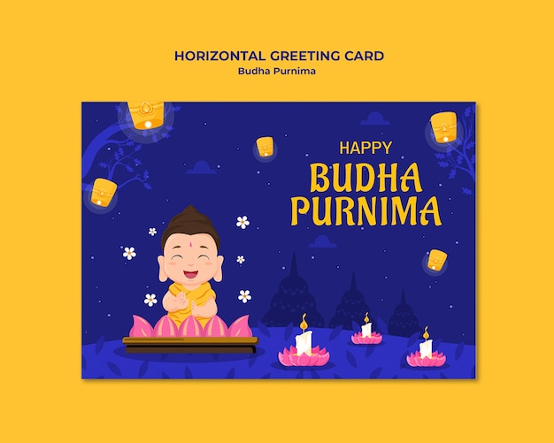 Kostenlose PSD buddha purnima vorlage-design