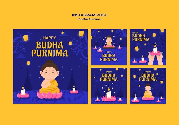 Kostenlose PSD buddha purnima vorlage-design