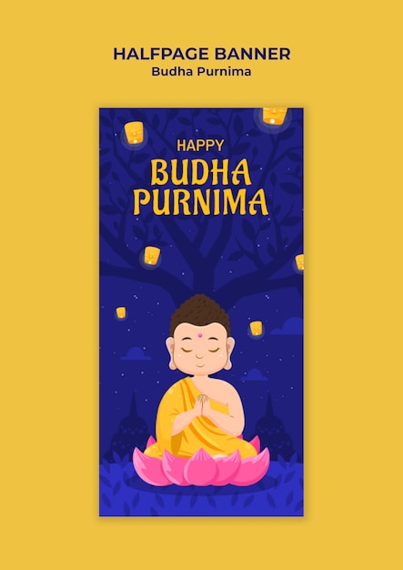 Kostenlose PSD buddha purnima vorlage-design