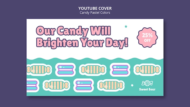 Kostenlose PSD candy-pastellfarben-youtube-cover