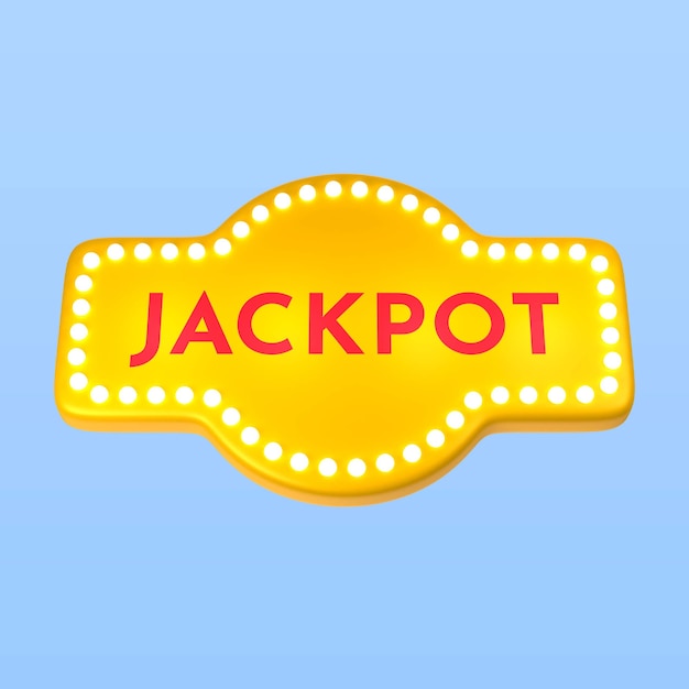 Kostenlose PSD casino-jackpot-schild-symbol rendern