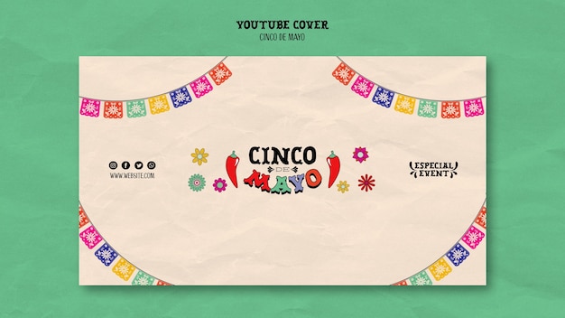 Kostenlose PSD cinco de mayo-vorlage im flachen design