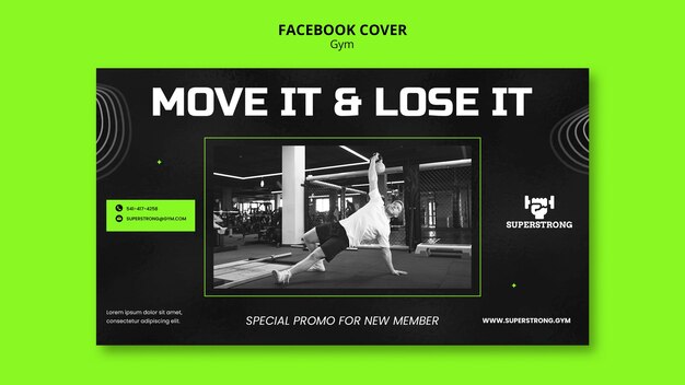 Cover-Vorlage für Fitnessstudios und Fitness-Social-Media