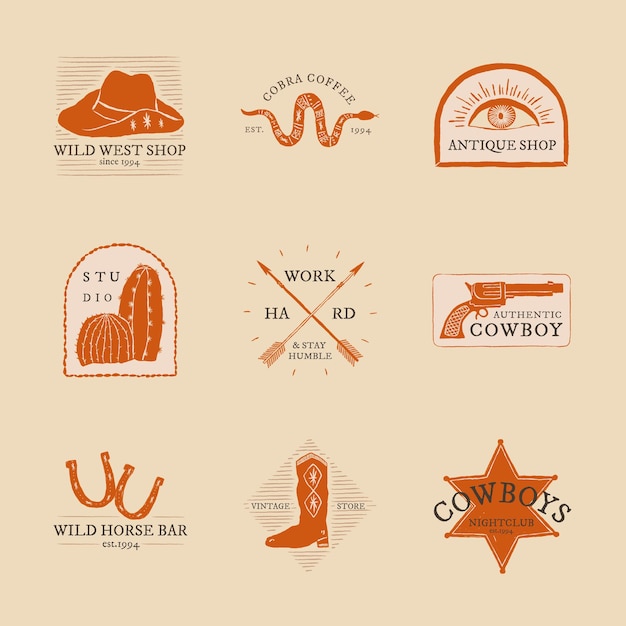 Kostenlose PSD cowboy-logo-psd-sammlung