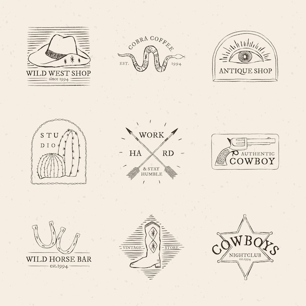 Cowboy-Logo-PSD-Sammlung