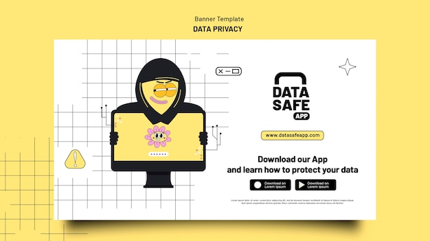 Kostenlose PSD datenschutzvorlage im flachen design
