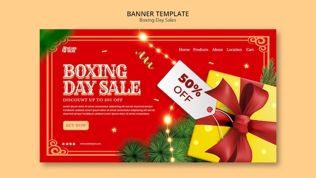 Kostenlose PSD design der boxing-day-vorlage