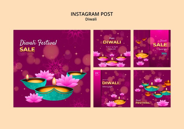 Design der Diwali-Vorlage mit Gradient