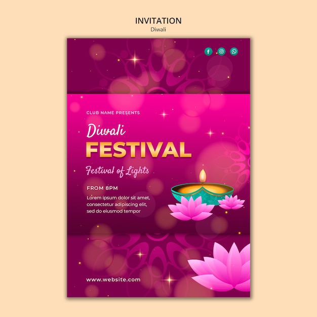 Design der Diwali-Vorlage mit Gradient