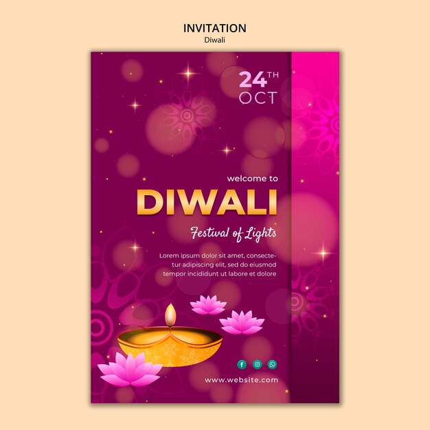 Design der Diwali-Vorlage mit Gradient