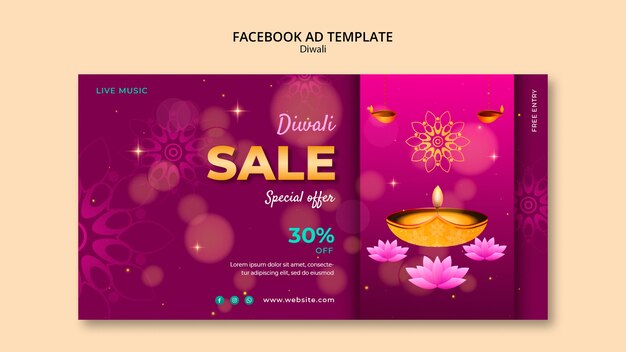 Design der Diwali-Vorlage mit Gradient