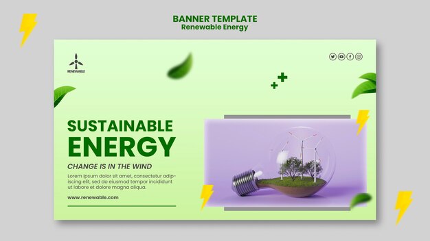 Kostenlose PSD designvorlage für erneuerbare energien mit farbverlauf