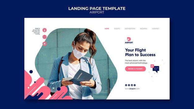 Designvorlage für Flughafen-Landingpages