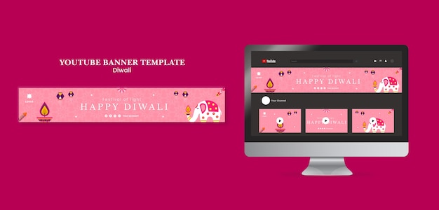 Diwali-Feier-YouTube-Banner-Vorlage