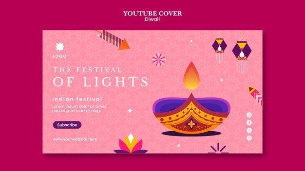 Diwali-Feier-YouTube-Cover-Vorlage