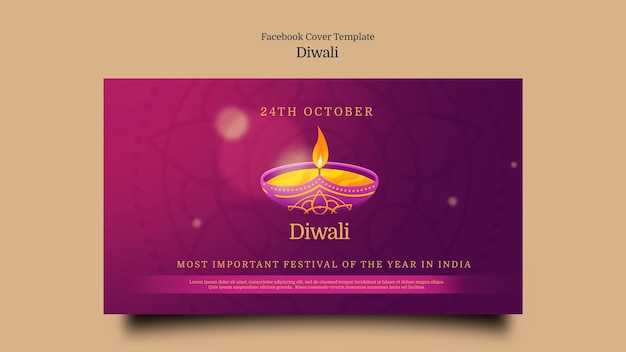 Kostenlose PSD diwali-fest feier social-media-cover-vorlage