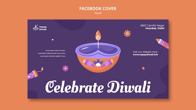 Kostenlose PSD diwali-fest feier social-media-cover-vorlage