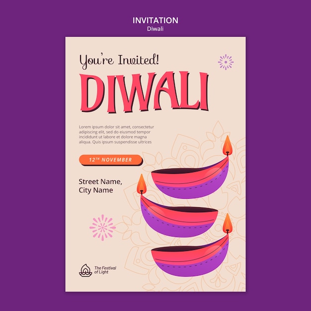 Kostenlose PSD diwali-vorlagendesign