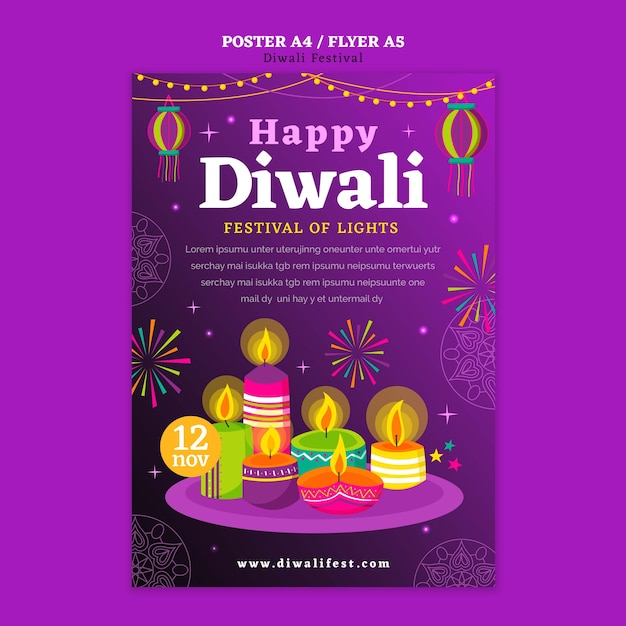 Kostenlose PSD diwali-vorlagendesign