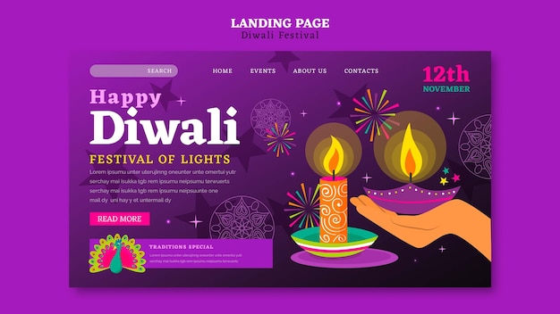 Kostenlose PSD diwali-vorlagendesign