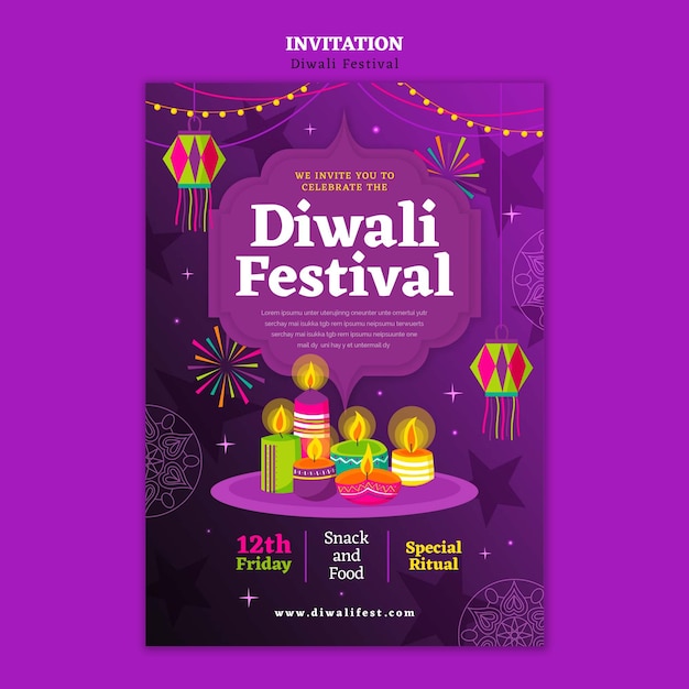 Kostenlose PSD diwali-vorlagendesign