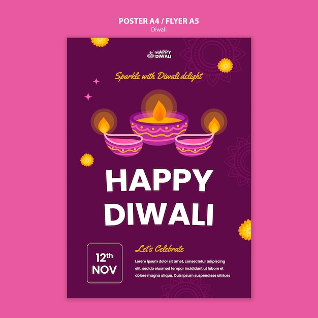 Kostenlose PSD diwali-vorlagendesign