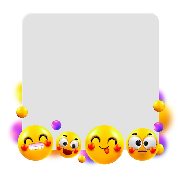 Kostenlose PSD emoji-rahmenelement isoliert