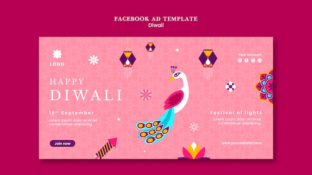 Facebook-Vorlage für die Diwali-Feier