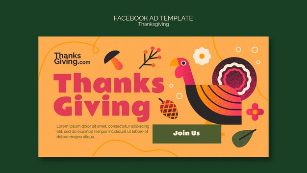 Kostenlose PSD facebook-vorlage für die thanksgiving-feier