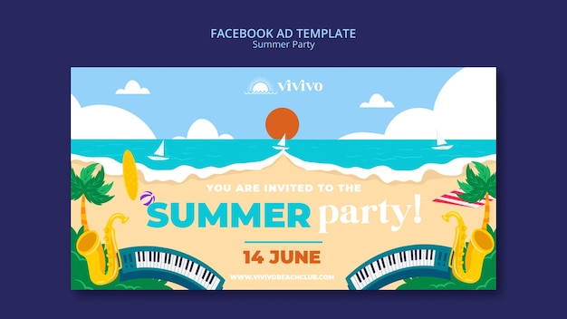 Facebook-Vorlage für ein Sommerfest