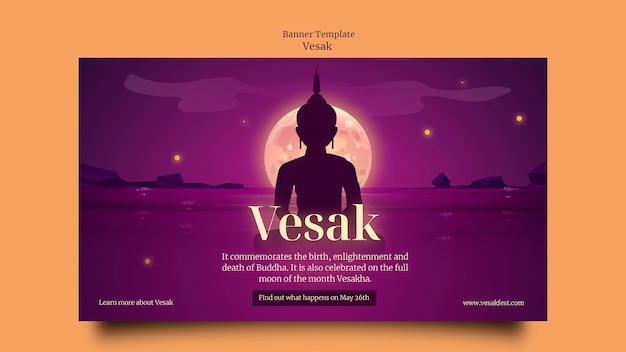 Farbverlauf-Vesak-Banner-Template-Design