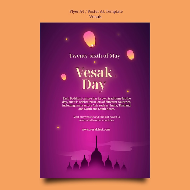 Farbverlauf-Vesak-Poster-Vorlagendesign