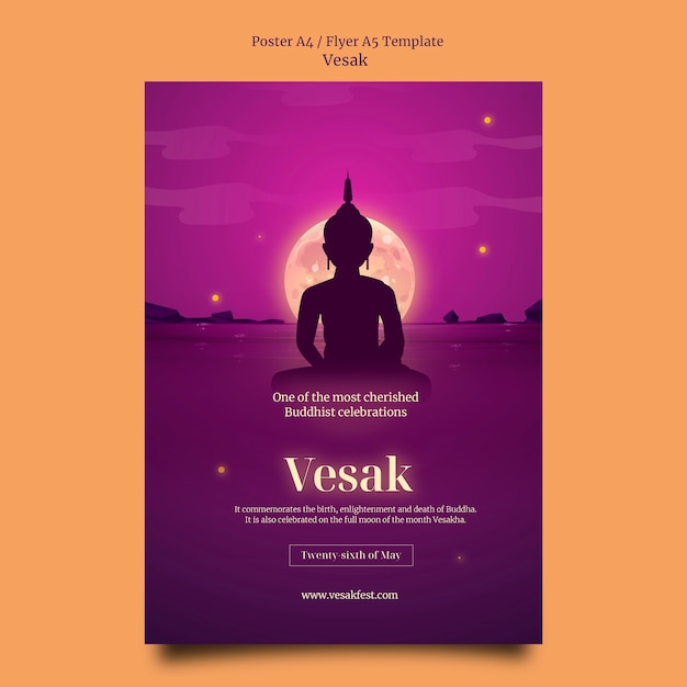 Farbverlauf-Vesak-Poster-Vorlagendesign