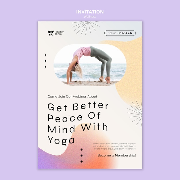 Kostenlose PSD farbverlauf-yoga-design-vorlage