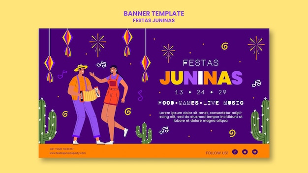 Festas juninas horizontale Bannervorlage