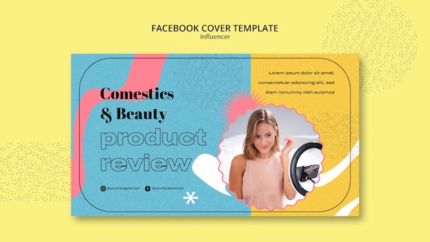 Kostenlose PSD flache design-influencer-facebook-cover-vorlage