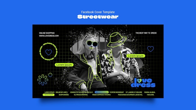 Kostenlose PSD flache design-streetwear-vorlage