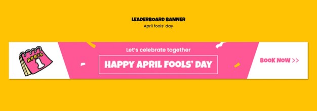 Kostenlose PSD flaches design april fools feiern rangliste banner