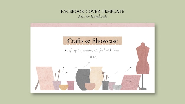 Kostenlose PSD flaches design kunst und handwerk facebook-cover